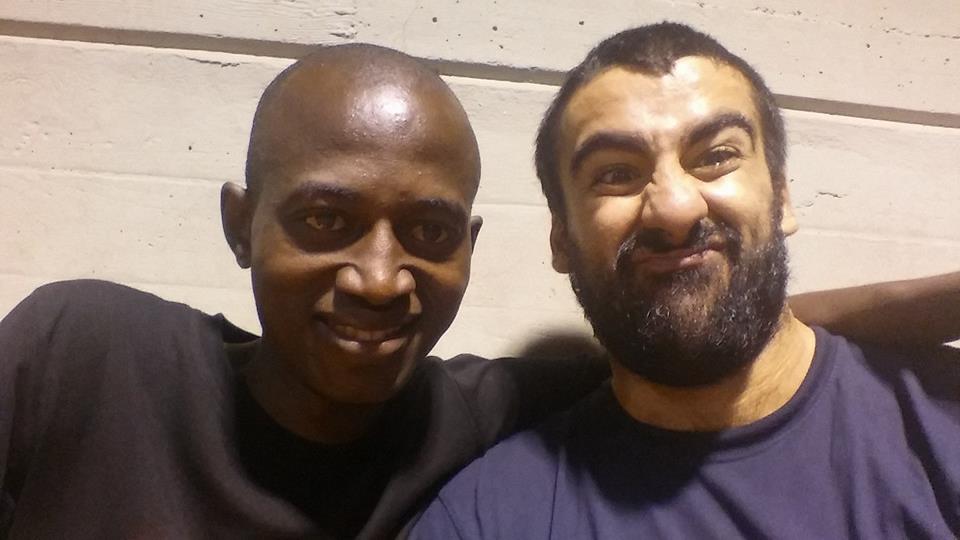 Shola Oyetayo e Stefano Curcio festeggiano dopo la promozione in A1