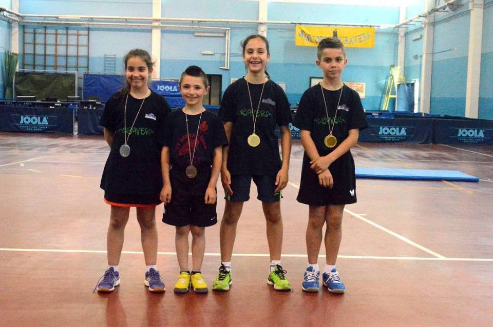 I vincitori della fase regionale del Trofeo Teverino Ping Pong Kids (Foto Luciano Saiu)