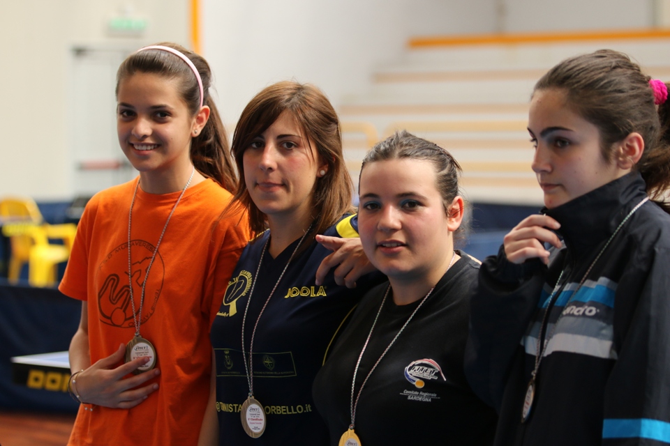 Il podio dei Terza femminili (Foto Gianluca Piu)