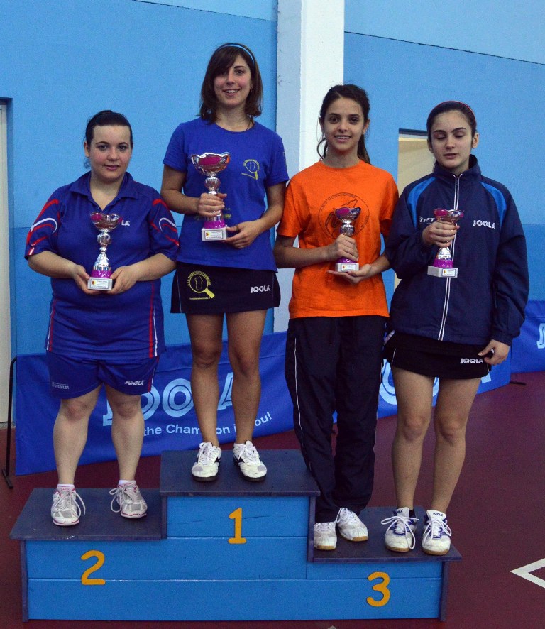 Il podio femminile dell'Open di Muravera (Foto Luciano Saiu)