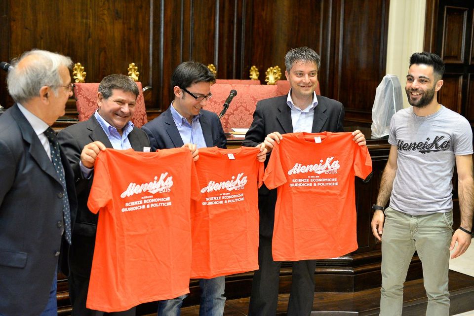 Un momento della conferenza stampa di presentazione di Ateneika