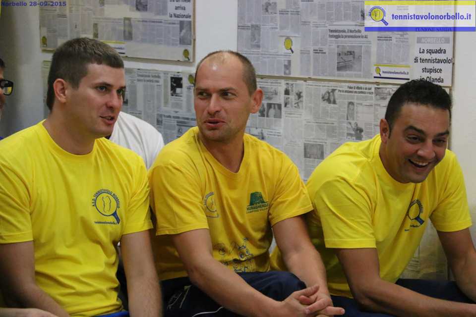 a dx Massimilano Mondello con Panchenko e Kuznetsov (Foto Gianluca Piu)