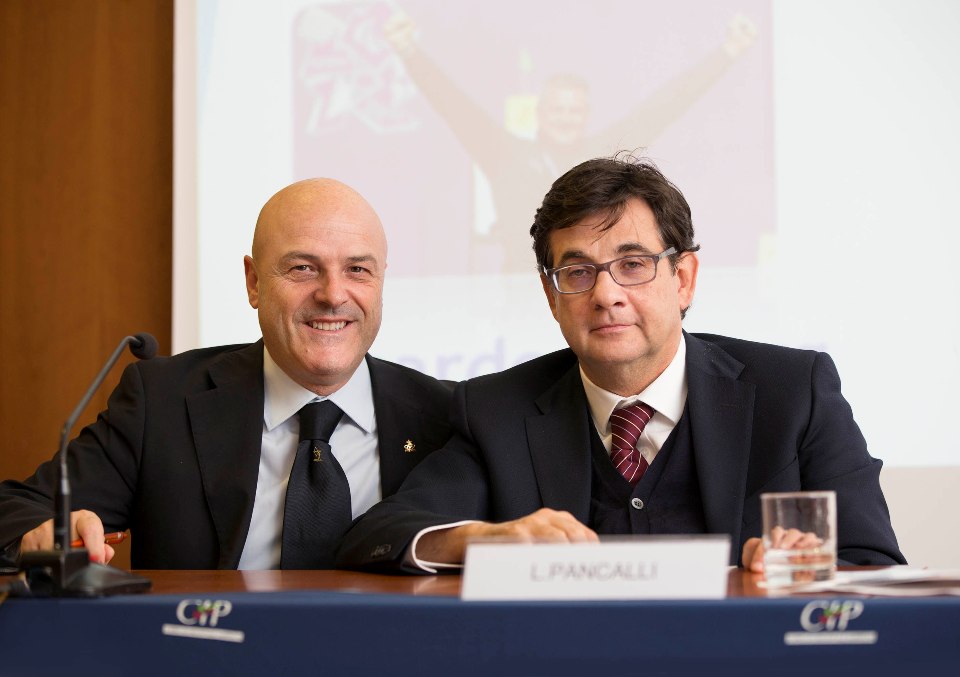 I due presidenti del CIP sardo e nazionale Paolo Poddighe e Luca Pancalli (Foto Elisabetta Messina)
