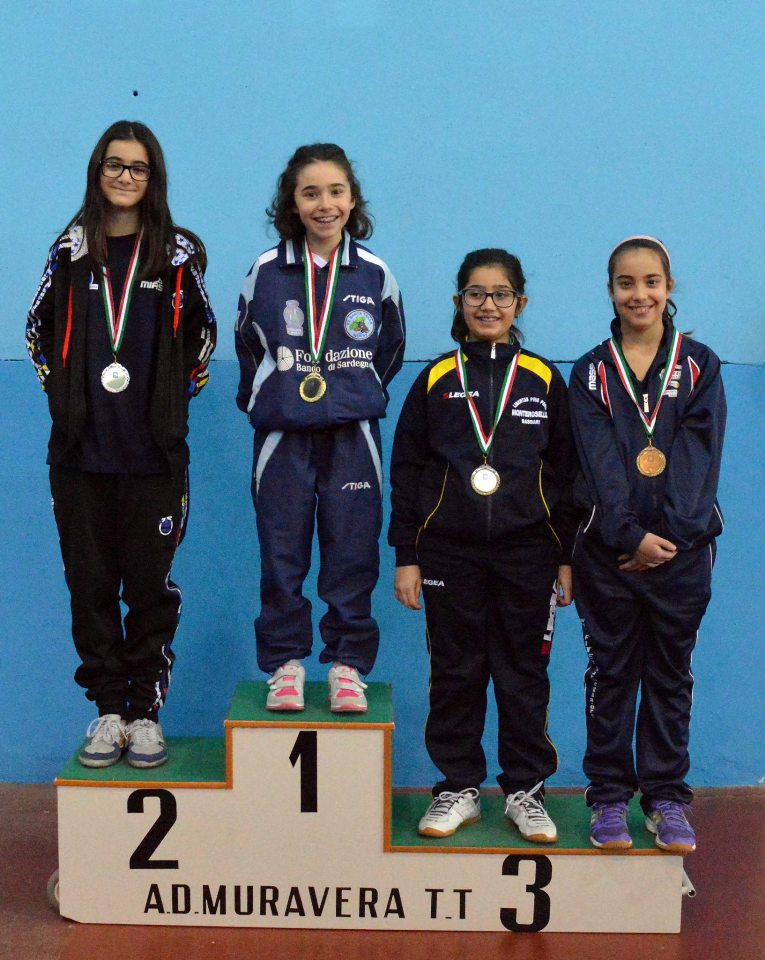 Il podio dei Giovanissimi femminili (Foto Luciano Saiu)