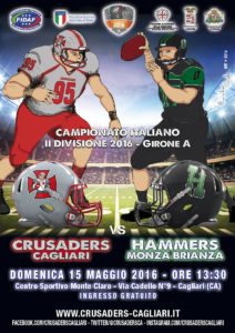 Crusaders Cagliari: a Monte Claro arrivano gli Hammers Brianza Sport