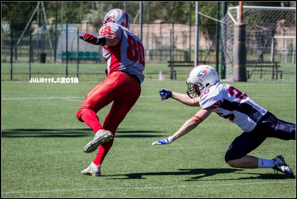 Matia Pisu verso il touchdown (Foto Giulia Congia)
