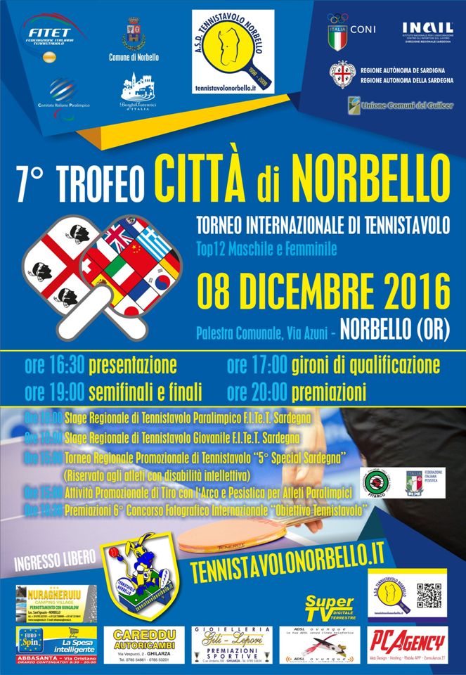 Tennistavolo Norbello: presentazione numero 7 del Trofeo Internazionale Asd Tennistavolo Norbello