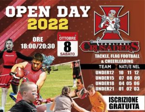 Crusaders Cagliari: tutto pronto per l’Open Day dell’8 ottobre 2022 Crusaders Cagliari